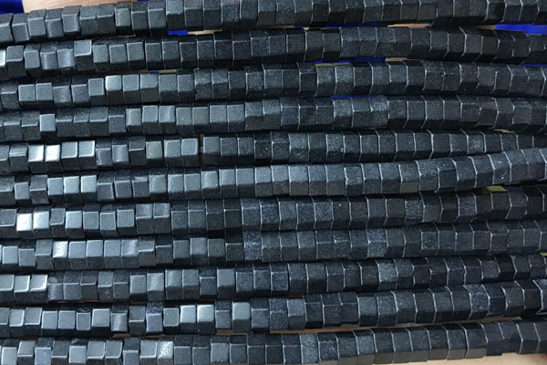 AGAT169 15 inches 2*4mm hexagon oxidized agate beads