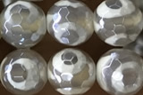 AGAT37 15 inches 8mm faceted round AB-color tibetan agate beads