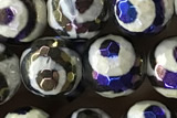 AGAT52 15 inches 8mm faceted round AB-color tibetan agate beads