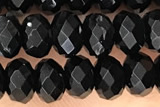 AGAT66 15 inches 4*6mm faceted rondelle black onyx gemstone beads