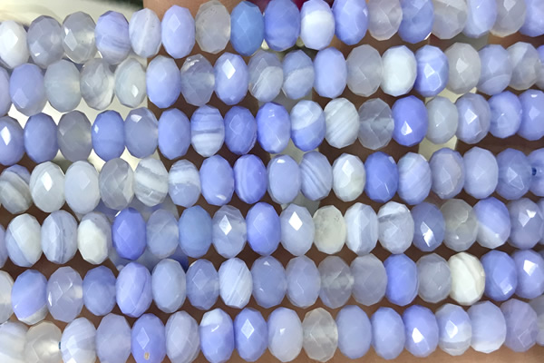 AGAT94 15 inches 5*8mm faceted rondelle banded agate gemstone beads