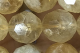 CITR01 15 inches 10mm faceted round citrine gemstone beads