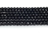 CON124 15.5 inches 6mm faceted round black onyx gemstone beads