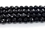 CON128 15.5 inches 14mm faceted round black onyx gemstone beads