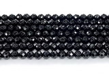 CON131 15.5 inches 6mm faceted round black onyx gemstone beads