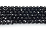 CON132 15.5 inches 8mm faceted round black onyx gemstone beads