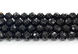 CON134 15.5 inches 12mm faceted round black onyx gemstone beads