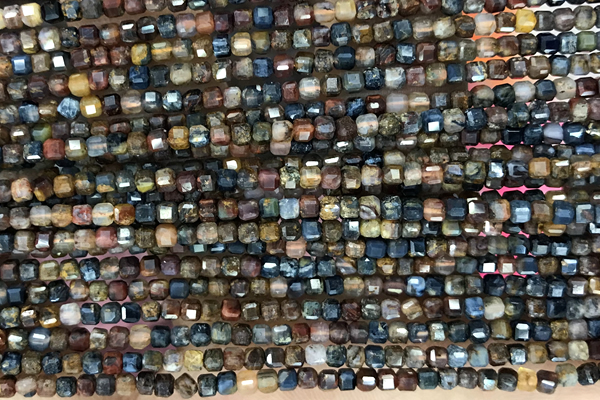 CUBE110 15 inches 2mm faceted cube pietersite gemstone beads