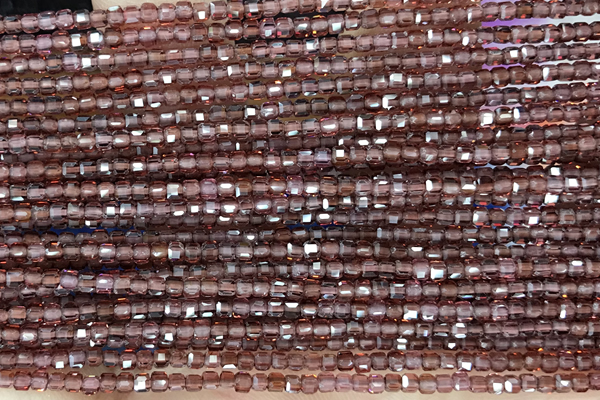 CUBE118 15 inches 2mm faceted cube garnet gemstone beads