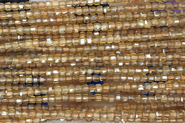 CUBE119 15 inches 2mm faceted cube garnet gemstone beads