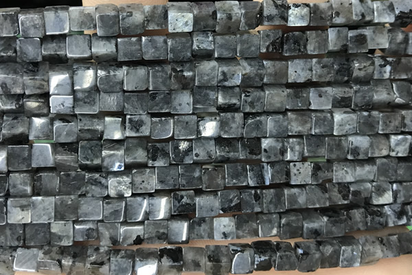 CUBE151 15 inches 4mm cube black labradorite gemstone beads