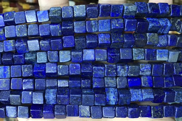 CUBE182 15 inches 6mm cube dyed lapis lazuli gemstone beads