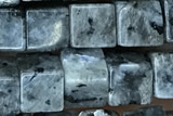 CUBE183 15 inches 6mm cube black labradorite gemstone beads