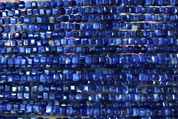 CUBE25 15 inches 2mm faceted cube sodalite gemstone beads