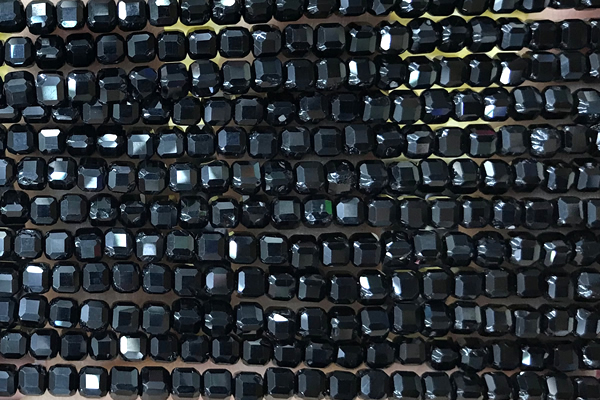 CUBE35 15 inches 3mm faceted cube black spinel gemstone beads