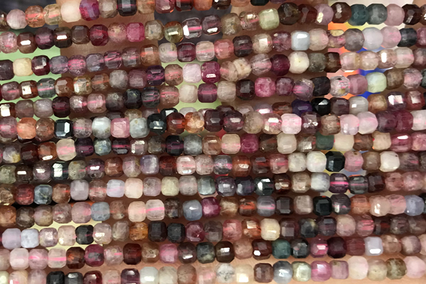 CUBE42 15 inches 2.5mm faceted cube pink spinel gemstone beads