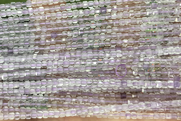 CUBE45 15 inches 2.5mm faceted cube lavender amethyst beads