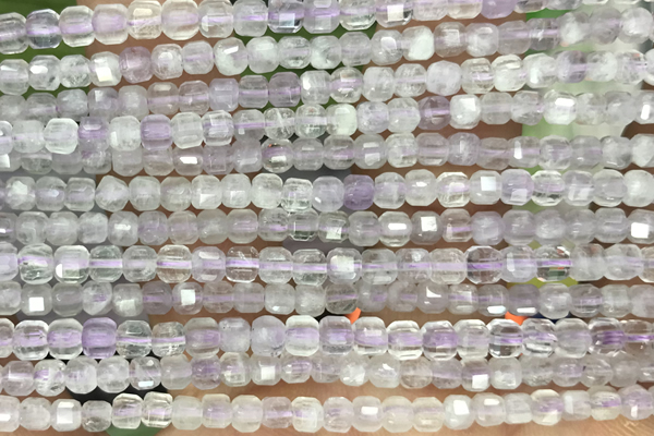 CUBE46 15 inches 3mm faceted cube lavender amethyst beads