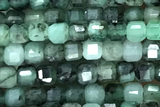 CUBE50 15 inches 2mm faceted cube emerald gemstone beads