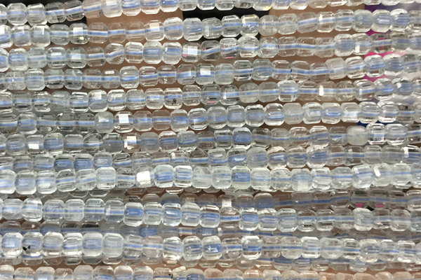 CUBE54 15 inches 3mm faceted cube quartz gemstone beads