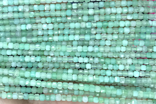 CUBE94 15 inches 2.5mm faceted cube Australia chrysoprase gemstone beads