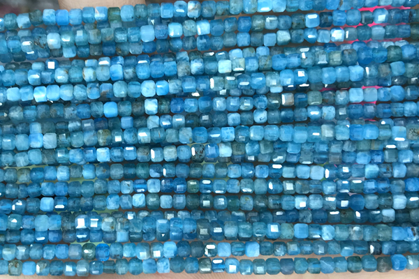 CUBE95 15 inches 2mm faceted cube apatite gemstone beads