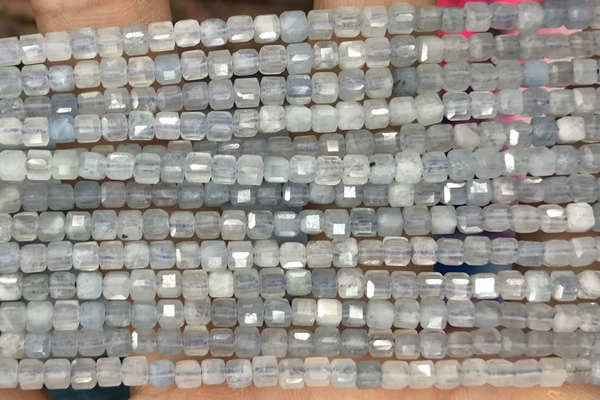 CUBE97 15 inches 3mm faceted cube labradorite gemstone beads