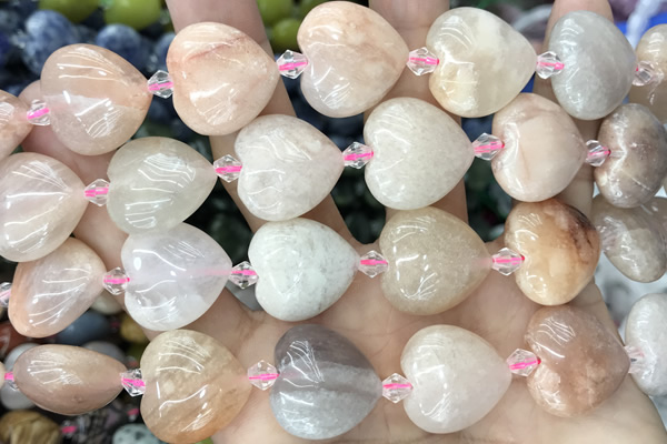 HEAR04 15 inches 20mm heart jade gemstone beads