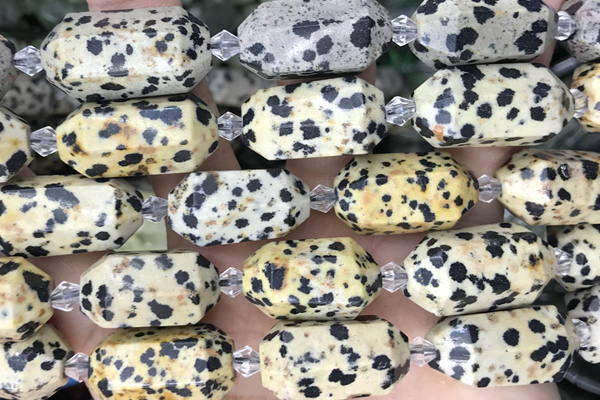 NUGG07 15 inches 12*25mm – 13*28mm faceted nuggets dalmatian jasper beads
