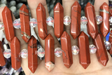 NUGG40 15 inches 8*32mm faceted nuggets red jasper gemstone beads