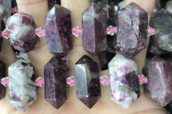 NUGG71 15 inches 12*23mm - 15*30mm faceted nuggets tourmaline gemstone beads