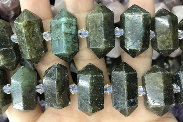 NUGG76 15 inches 12*23mm - 15*30mm faceted nuggets labradorite gemstone beads