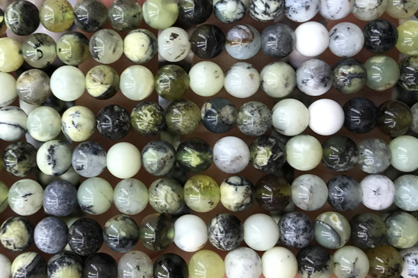 OPAL01 15 inches 6mm round green opal gemstone beads