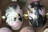 PUMP04 15 inches 9*12mm pumpkin rhodonite gemstone beads