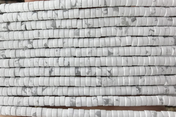 ROND03 15 inches 2*4mm heishi white howlite beads