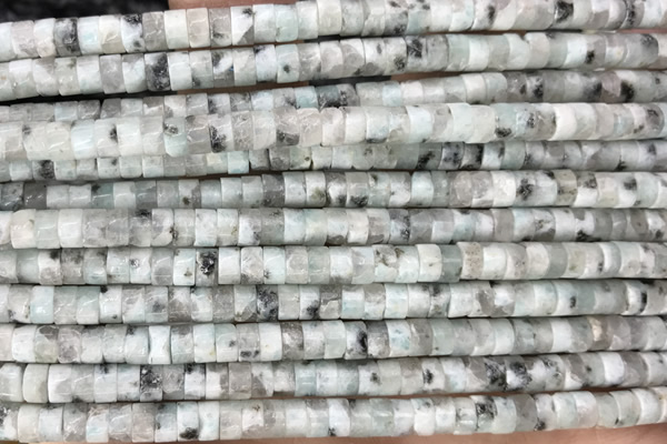 ROND10 15 inches 2*4mm heishi sesame jasper gemstone beads