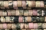 ROND118 15 inches 2*3mm heishi rhodonite gemstone beads