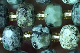 ROND141 15 inches 6*8mm faceted rondelle African turquoise beads