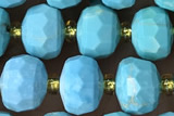 ROND147 15 inches 6*8mm faceted rondelle turquoise gemstone beads