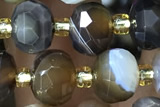 ROND150 15 inches 6*8mm faceted rondelle banded agate beads
