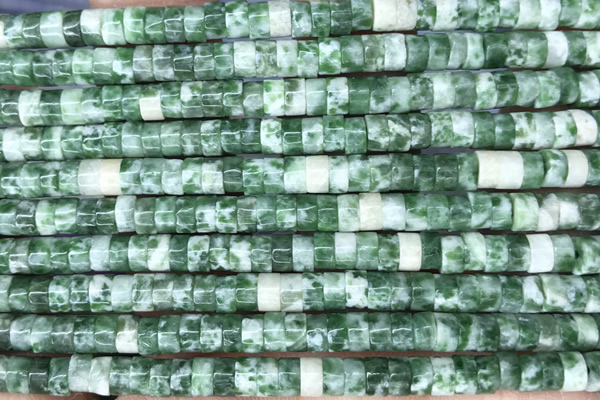 ROND25 15 inches 2*4mm heishi Qinghai jade beads
