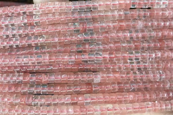 ROND37 15 inches 2*4mm heishi cherry quartz gemstone beads