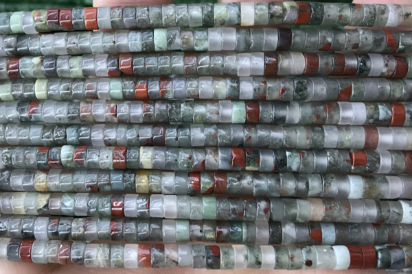 ROND41 15 inches 2*4mm heishi blood jasper beads