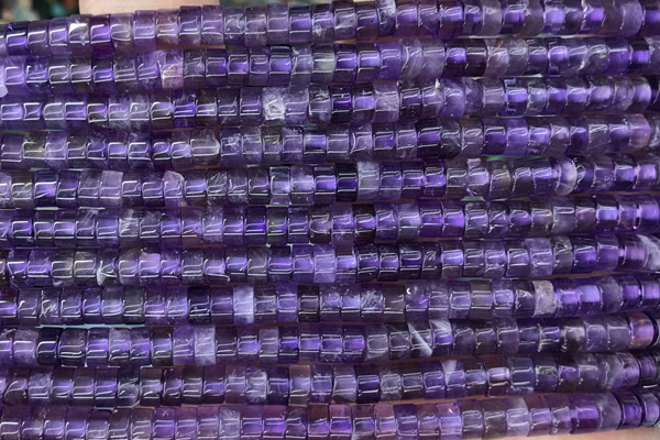 ROND53 15 inches 2*4mm heishi amethyst gemstone beads