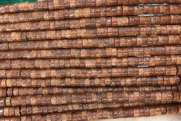 ROND55 15 inches 2*4mm heishi goldstone gemstone beads