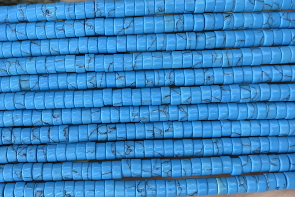 ROND56 15 inches 2*4mm heishi synthetic turquoise gemstone beads