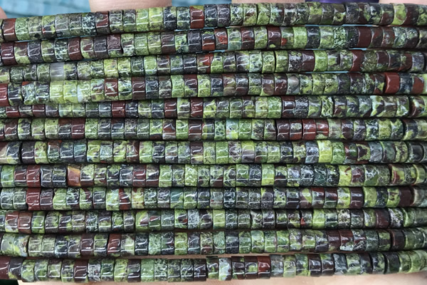 ROND60 15 inches 2*4mm heishi dragon blood jasper gemstone beads