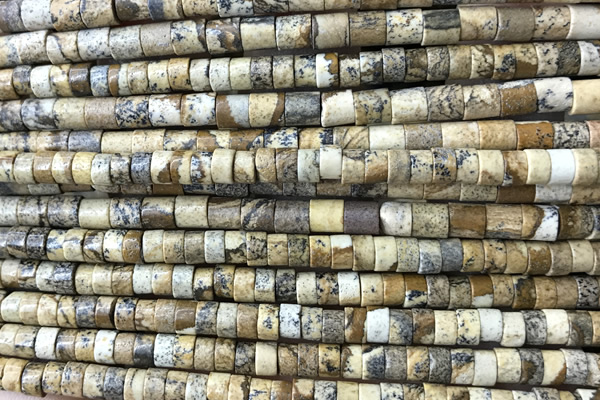 ROND77 15 inches 2*4mm heishi picture jasper gemstone beads
