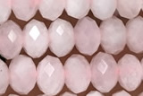 ROSE02 15 inches 4*6mm faceted rondelle rose quartz gemstone beads