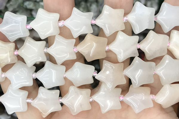 STAR03 15 inches 16mm star pink aventurine gemstone beads